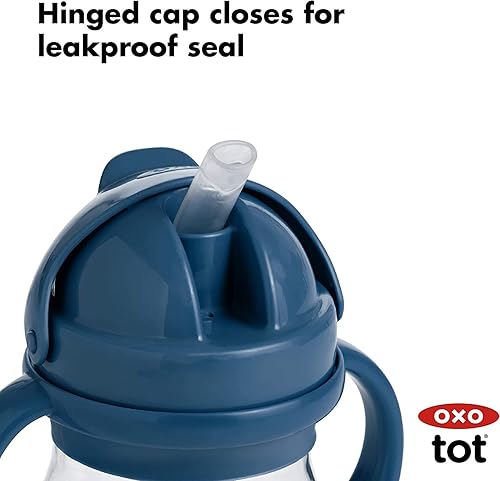 OXO Tot Transitions Straw Cup with Handles 6 oz. - Opal and Dusk - 2 Pack - Jamouz