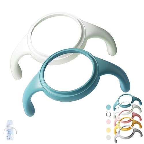 Pack of 5, Bottle Handles Grips Compatible for Pigeon 3rd Generation Silicone Coating Nursing Bottle, PPSU/PP/Glass Nursing Wide Neck Bottles - Jamouz