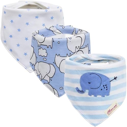 JN&LULU 3 Pack Newborn Baby Bibs Bandana Drool Bibs for Drooling Cotton Baby Gifts - Jamouz