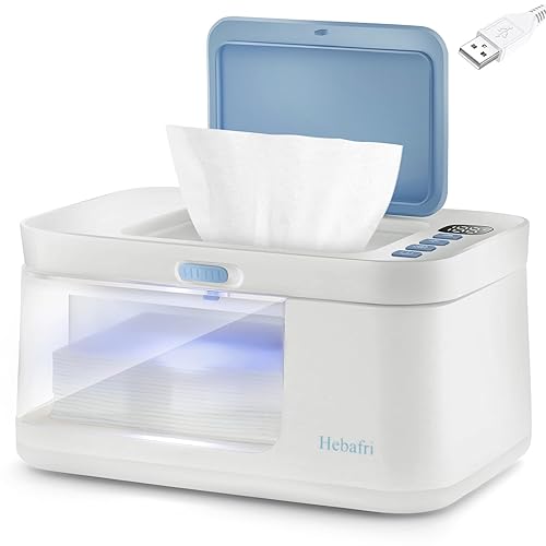 Baby Wipe Warmer and Baby Wet Wipes Dispenser, 10 Modes of Temperature Heating Control, Large Capacity with Night Light Portable Diaper Wipes Warmer for Newborn Baby, Baby Shower Gifts White - Jamouz