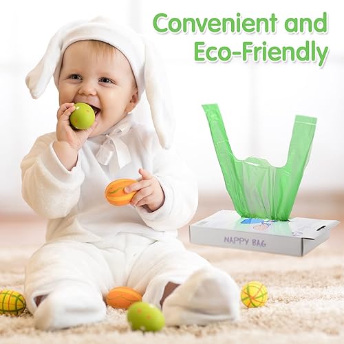 1600 Count Baby Disposable Diaper Bags Scented Diaper Sacks with Tie Handle Disposal Trash Sacks Baby Poop Waste Bag Refill(Green) - Jamouz