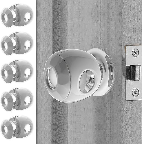 New & Improved - Door knob Baby Safety Cover - 5 Pack - Deter Little Kids from Opening Doors with A Child Proof Door Handle Lock - Driddle - Jamouz