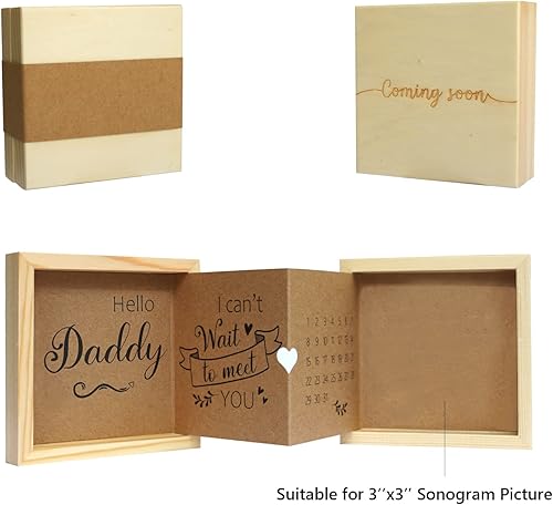 Pregnancy Announcement for Grandparents, Grandparents Baby Announcement Ideas Sonogram Picture Frame Wooden Keepsake Box, First Time Grandparents Gift - Jamouz