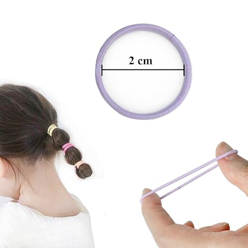 300PCS Black Elastic Hair Ties,2.2cm in Diameter No Crease Small Hair Elastics, Finger Rubber Hair Elastics Hair Ponytail Holders for Women Girls Toddlers Kids - Jamouz