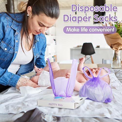 1600 Count Baby Disposable Diaper Bags Scented Diaper Sacks with Tie Handle Disposal Trash Sacks Baby Poop Waste Bag Refill(Green) - Jamouz