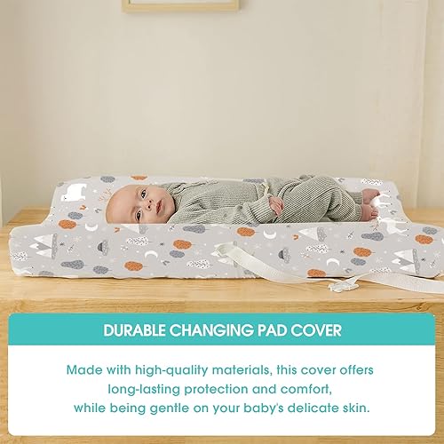 Stretchy Changing Pad Covers for Boys Girls,2 Pack Jersey Knit,Elephant & Whale - Jamouz
