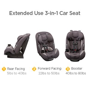 Safety 1st Continuum 3-in-1 Convertible Car Seat (Hollyhock) - Jamouz