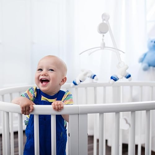 Wooden Baby Crib Mobile Arm 27.17 Inches Cloud Design Adjustable Baby Mobile Hanger for Crib Cot Bed Bassinet Wind Chimes Bed Bell Nursery(White) - Jamouz