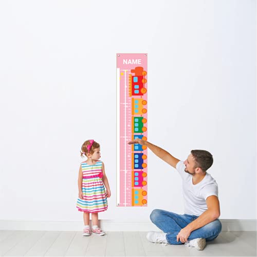 Personalized Kids Canvas Growth Chart, Height Chart, Growth Chart Banner, Train - Jamouz