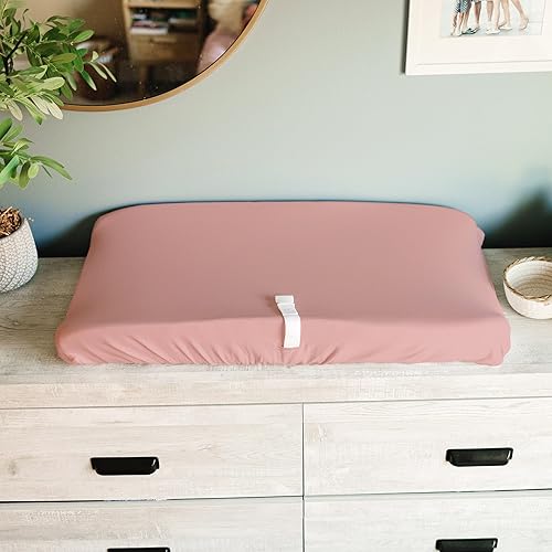 Baby Changing Pad Cover 2-Pack for Girls (Fleurette) - Premium Fitted Sheets Baby Diaper Changing Table Cover - Buttery Soft Cotton Blend - Jamouz