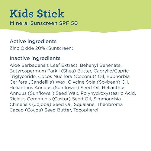 BLUE LIZARD Mineral Sunscreen Stick with Zinc Oxide SPF 50+ Water Resistant UVA/UVB Protection Easy to Apply Fragrance Free, Kids, Unscented, 0.5 oz - Jamouz
