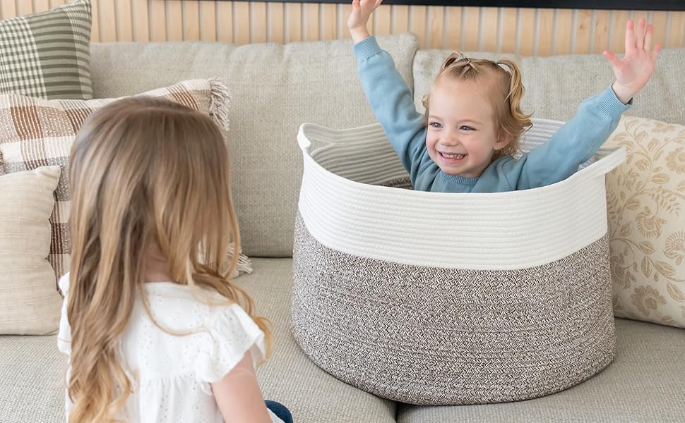 cotton bin floor throw huge pillow big organizer stuffed animal nursery holder laundry bins baby 