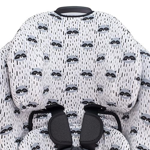 JYOKO Kids Cover Liner for car seat Compatible with Graco Extend2fit, 100% Cotton Made (Raccoon) - Jamouz