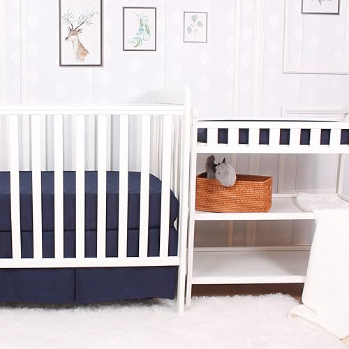 CaSaJa Navy Diaper Changing Pad Cover with Strap Holes Set of 3, Snug Fit 4-Sided Contoured Changing Table Pad 16x31 16x32, Fitted Change Pad Sheet for Baby Boy, 100% Silky Soft Microfiber - Jamouz