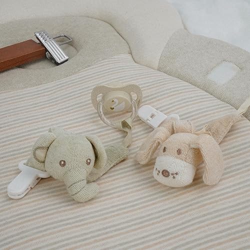 Pacifier Clip, 2 Pack Baby Pacifier Holder for Boys and Girls Fits Many Pacifiers & Baby Teething Toys, Ideal Baby Gift (Puppy & Bunny) - Jamouz