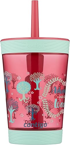 Contigo Kids Spill-Proof 14oz Tumbler with Straw and BPA-Free Plastic, Fits Most Cup Holders and Dishwasher Safe, 2-Pack Strawberry Cream & Blue Raspberry - Jamouz