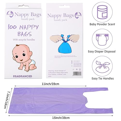 1600 Count Baby Disposable Diaper Bags Scented Diaper Sacks with Tie Handle Disposal Trash Sacks Baby Poop Waste Bag Refill(Green) - Jamouz