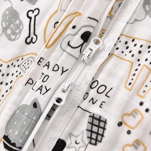 Baby Sleep Sack 2-4 T Baby Wearable Blanket 100% Organic Cotton 0.5 TOG Toddler Sleeping Sack 2- Way Zipper Soft Lightweight X-Large Pup - Jamouz