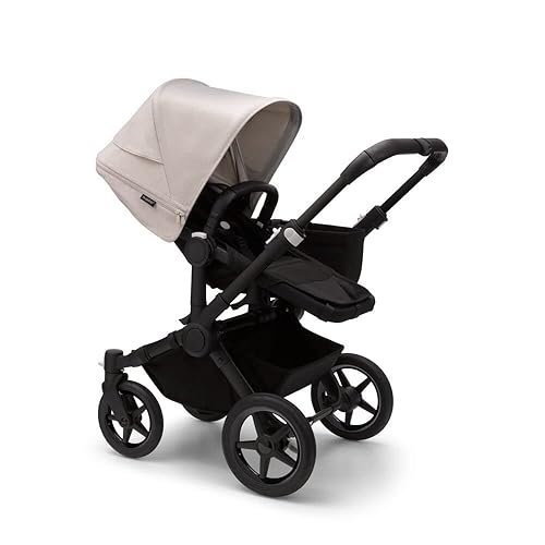 Bugaboo Donkey 5 Mono Complete - Single Stroller Converts to Side-by-Side Double Stroller, Multiple Seat Positions - Alu/Midnight Black-Midnight Black - Jamouz