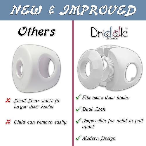 Door Knob Safety Cover for Kids - 5 Pack - Baby Proof Door Knob Covers - Door Locks for Kids Safety Child Proof - White - Jamouz