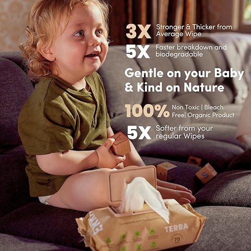 Bamboo Baby Wipes: Pure Water Wipes, 99.7% Pure New Zealand Water, 100% Biodegradable Bamboo Fiber, 0% Plastic, Unscented Baby Wipes for Sensitive Skin, 1 Pack of 70 Wipes - Jamouz