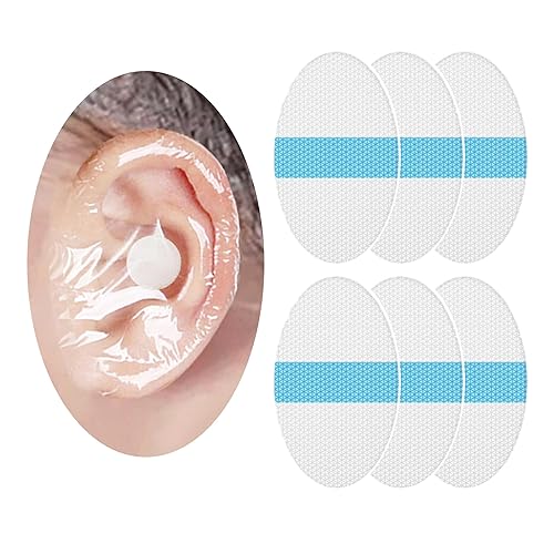 60-Pack Upgarde Silicon-Gel Material Easy to Take Off Baby Ear Covers with Cotton Ball,Baby Shower Cap Ear Protection for Kids,Water-proof Ear Stickers for Bath Swimming (60Pcs) - Jamouz