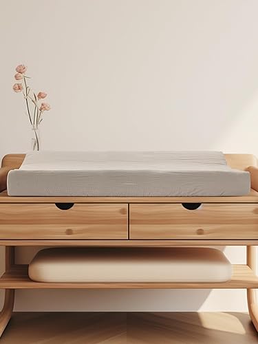 Changing Pad Cover for Baby Boy Girl 2 Pack, Muslin Changing Table Pad Covers with Boho Style, Neutral Nursery Bedding Essentials Soft and Breathable(Dusty Rose & Flower-A) - Jamouz