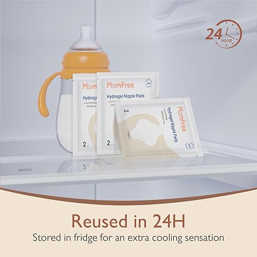 Hydrogel Nipple Gel Pads for Breastfeeding: Soothing Nursing Pads Reusable Instant Cooling Relief | Promotes Healing Irritated Nipples - 6 Packs(12 Count) - Jamouz