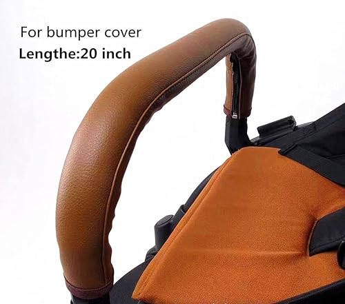 MINILUJIA Baby Stroller Armrest Bumper Handlebar Sleeve Cover Universal Handle Cover DustProof Protect PU Leather Case with Removable Zipper Black - Jamouz
