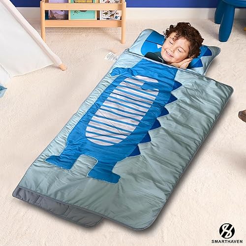 Toddler Nap Mat Set with Removable Pillow - Ultra Soft Slumber Nap Mats for Preschool, Roll-Up Toddler Sleeping Bag for Preschool & Daycare - 50'x20' Cozy and Portable - Jamouz