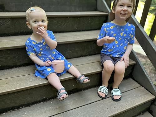 PandaEar Silicone Snack Containers, Collapsible Toddler Snack Cups Spill Proof Food Catcher for Toddler Baby, Pack of 2 (Light Tan/Walnut) - Jamouz