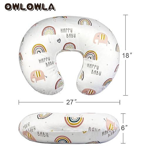 OWLOWLA Minky Nursing Cover, Breastfeeding Pillow Slipcover Fits Nursing Pillow for Baby Boy Girl(Baby Blue) - Jamouz