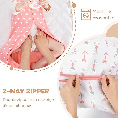 Yoofoss Baby Sleep Sack 6-12 Months Wearable Blanket for Babies 100% Cotton 2-Way Zipper TOG 0.5 Toddler Sleeping Sack 3 Pack, Soft Lightweight Sleep Sacks - Jamouz