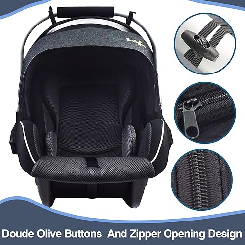 Mosquito Net for Baby Car Seats – Infant Car Seat Insect Mesh Net with Zipper - Universal Fit, Premium Quality: Machine Washable - Gray - Jamouz