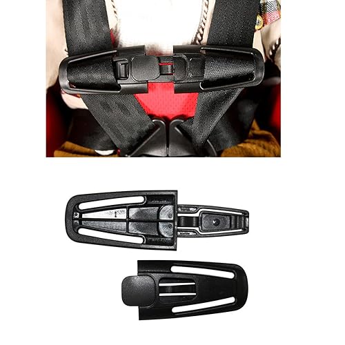 Seat Chest Harness Clip Seat Safety Belt Clip Buckle Lock Stroller Chest Clip Universal Replacement for Baby and Kids Trend, Adjustable Guard (Black) - Jamouz
