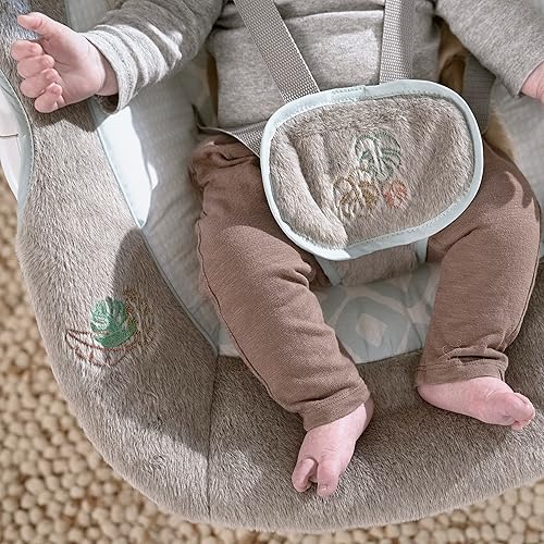 Ingenuity InLighten 5-Speed Baby Swing - Swivel Infant Seat, 5 Point Safety Harness, Nature Sounds, Lights - Nally Owl - Jamouz
