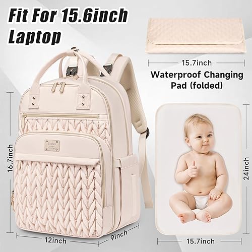 Diaper Bag Backpack,Stylish Baby Diaper Bag,Waterproof Travel Diaper Backpacks Baby Bags with Changing Pad,Stroller Straps,Insulated Pockets (Khaki) - Jamouz