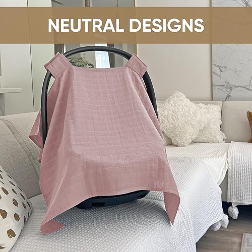 MOZAH Baby Multi-Use Cover: 9-in-1 Car Seat Covers Canopy Cover, Breathable Breastfeeding Cover, Stroller Cover & More, Boys & Girls Shower Gifts (Warm Taupe) - Jamouz