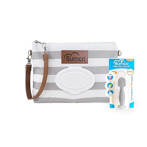Bumco Diaper Clutch Bag - Mini Diaper Cream Spatula & Wipes Dispenser, BPA-Free Butt Spatula Baby Essentials - Jamouz