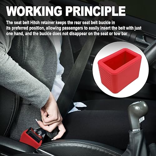 stymart 2PCS Safety Belt Buckle Holder, Silicone Safety Belt Buckle Booster, Keep the Safety Belt Buckle Upright and Stable, Silicone Safety Belt Buckle Booster Suitable for Kids (Black) - Jamouz