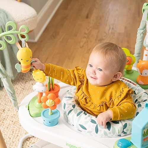 Ingenuity Tummy-to-Toes 6-in-1 Milestone Center, Play Gym, Foldable Mat, Music and Nature Sounds, Lights, Activity Jumper, Table, Playhouse, for Ages 0-48 Months - Jamouz