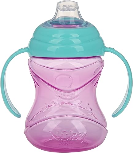 Nuby Clik-It Soft Spout No-Spill Training Sippy Cup with Handles - (3-Pack) 10 Oz - 4+ Months - Neutral - Jamouz