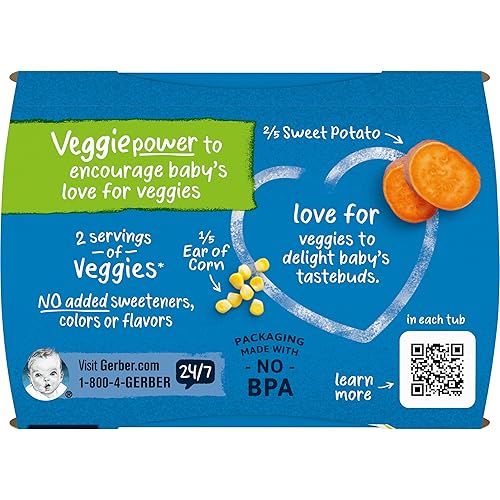 Gerber 2nd Foods Banana Blackberry Blueberry 4 Ounce Tubs, 2 Count (Pack of 8) - Jamouz