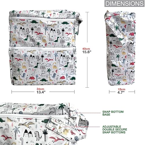 FLOCK THREE 3D Waterproof and Washable Wet Bag Luggage Organiser for Travel storage Stroller Daycare Baby Diapers Yoga Beach Pool Swimsuits Luggage Packing for Travel Accessories (Jungle Animals) - Jamouz