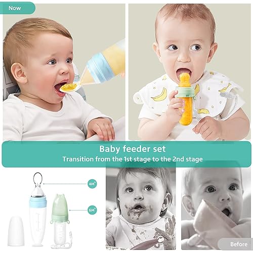 Termichy Baby Food Dispensing Spoon: Squeeze Feeder Dispenser for Baby - Self Feeding Bottle Spoon - Jamouz