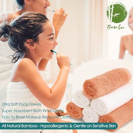 Wash Cloths 6 Pack, Reusable Makeup Remover Towel, 13x13 inch Large Washcloths for Face and Body, Super Soft and Skin Friendly Face Towel on Sensitive Skin, Easy to Rinse Grey Facial Cleaning Cloths - Jamouz