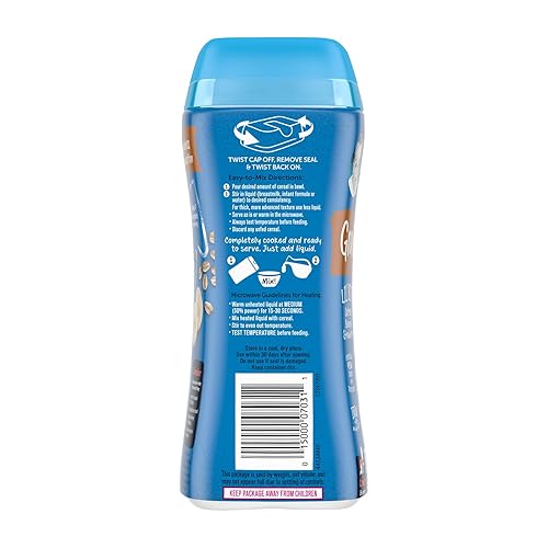 Gerber 3rd Foods Cereal for Baby Grain and Grow Lil' Bits Baby Cereal, Banana Strawberry Oatmeal, 8oz Canister - Jamouz