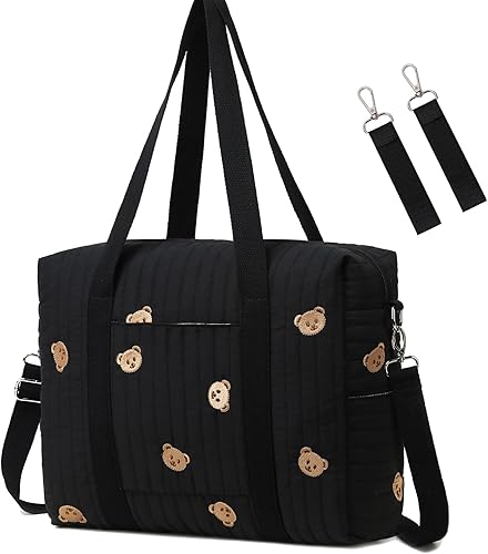Diaper Bag Tote with Insulated Pockets and Stroller Hooks for Travel - Jamouz