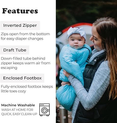 Little Mo 20 Down Baby Sleeping Bag (6-24 Months) The Warmest, Safest Ultralight Down Camping Sleeping Bag for Babies and Toddlers. - Jamouz