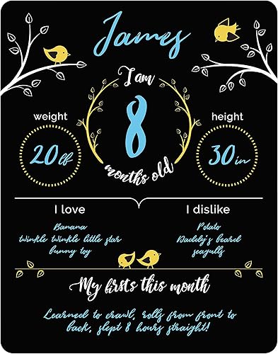 Felt Like Sharing Baby Milestone Chalkboard Sign, Nursery Decor, Baby Message Board – Cute Photo Milestone Board, Baby Growth Chalkboard w/ 3 Chalk Markers - Jamouz